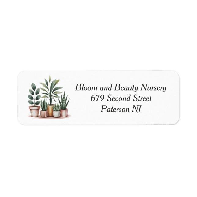 Houseplant Small Business Address Return Label (Front)
