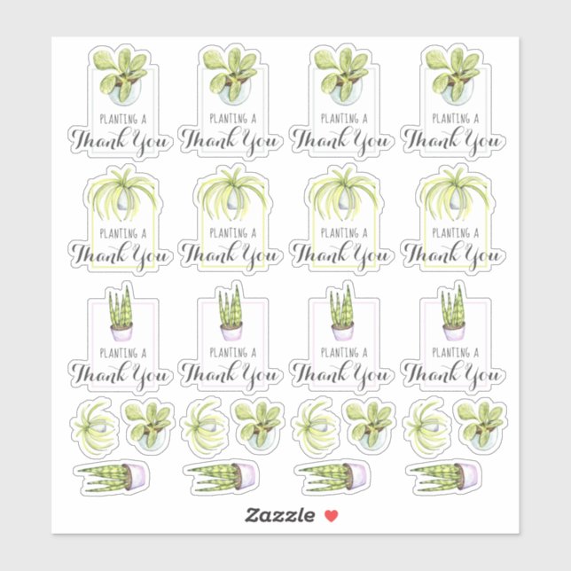 Houseplant Thank You Pun  Sticker (Sheet)
