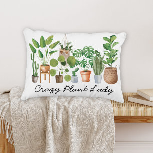 Houseplant Watercolor Quote Accent Pillow