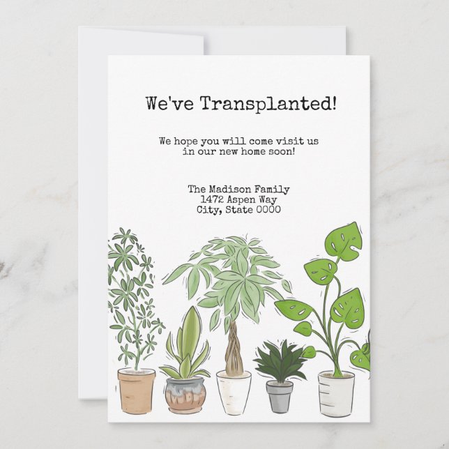 Houseplants Change of Address Invitation (Front)