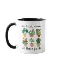 Houseplants Coffee Mug for Plant Mom or Plant Dad