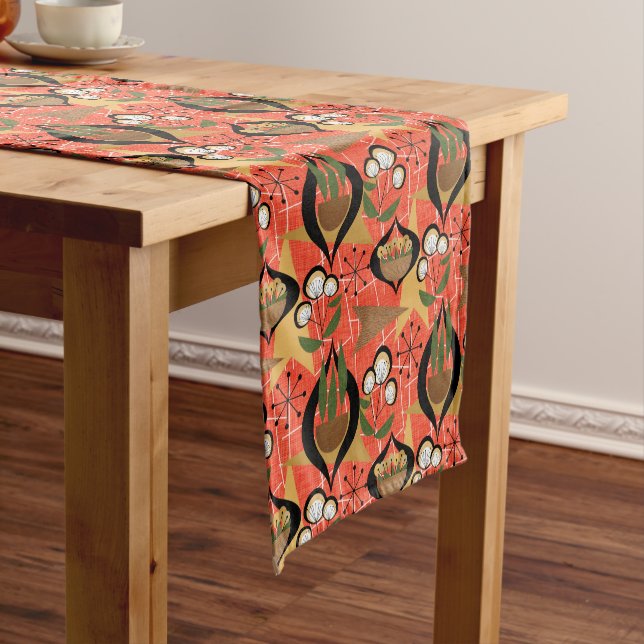 Houseplants | Fifties Style | Atomic Pattern Short Table Runner (In Situ)