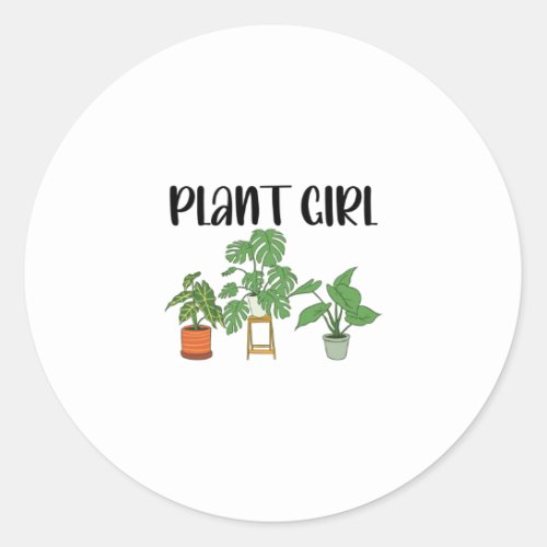 Houseplants Girls  Hobby Gardener Plant Gift Idea Classic Round Sticker