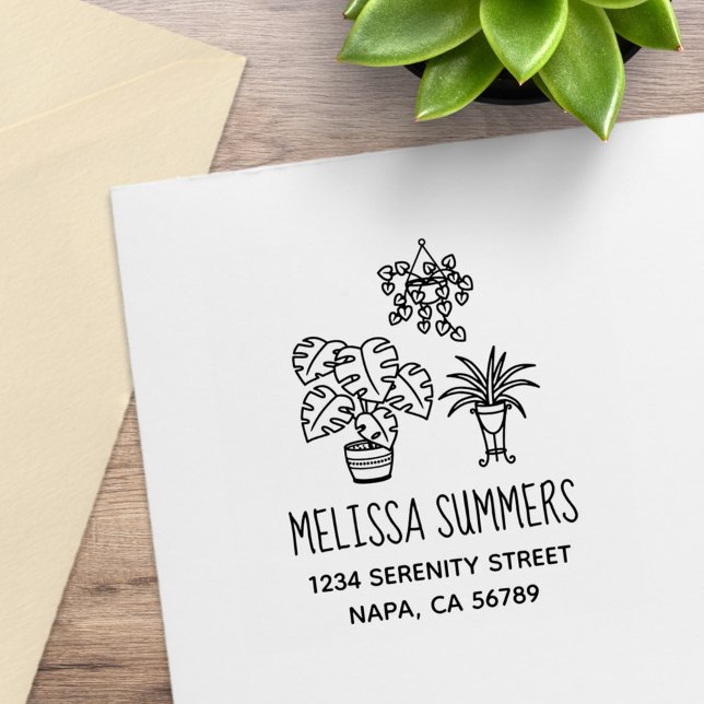 Houseplants Hobby Address Rubber Stamp (Creator Uploaded)