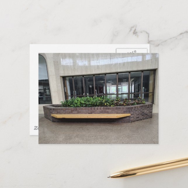 Houseplants in Liminal Space Nearly Abandoned Mall Postcard (Front/Back In Situ)