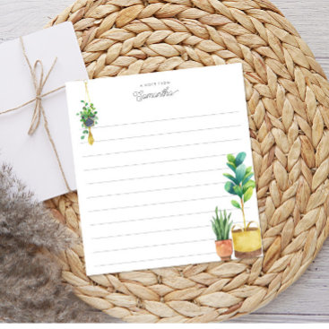 Houseplants Plant Lover Personalized Lined  Notepad