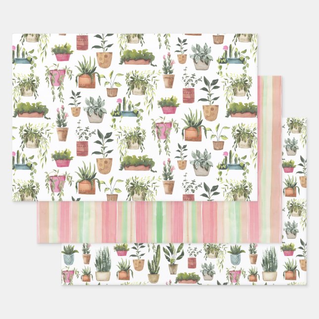 Houseplants Wrapping Paper Sheets (Set)