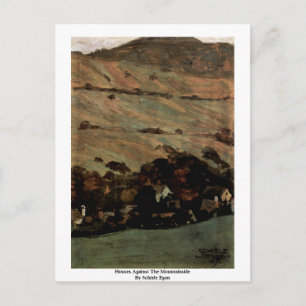 Houses Against The Mountainside By Schiele Egon Postcard