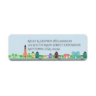 Houses and Apartment Buildings Home Sweet Home Label