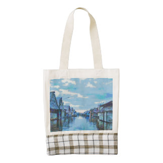 Houses and canal zazzle HEART tote bag
