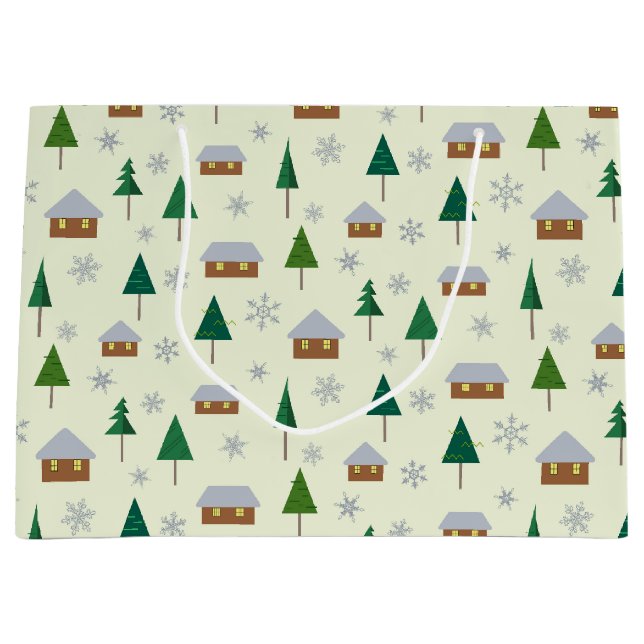 Houses and fir trees gift bag (Front)