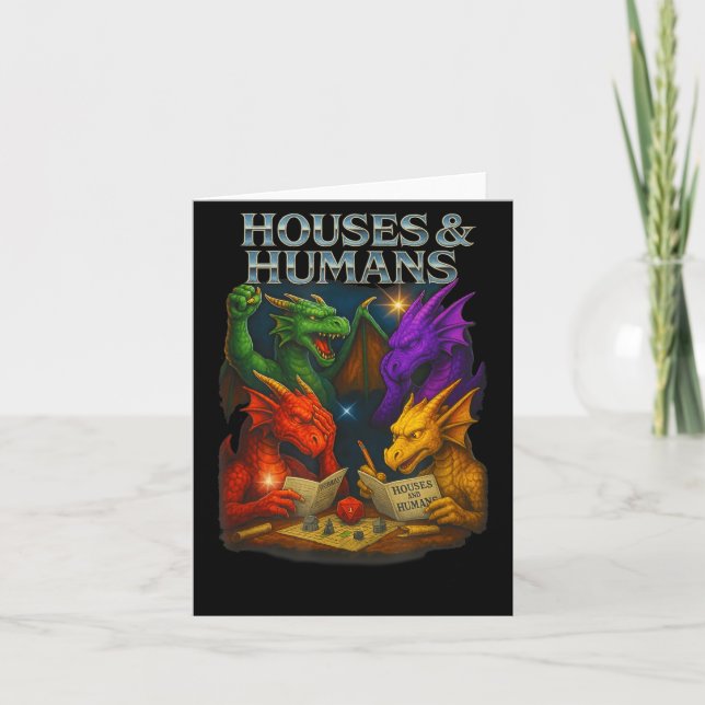 Houses And Humans Funny Novelty Rpg Gamers Men Wom Card (Front)