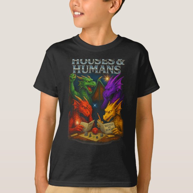 Houses And Humans Funny Novelty Rpg Gamers Men Wom T-Shirt (Front)