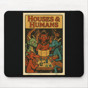 Houses And Humans Funny Rpg Gamer Nerd Gaming Men Mouse Pad