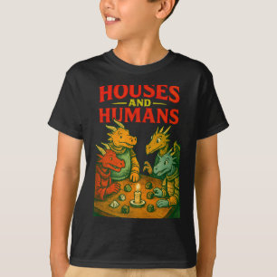 Houses And Humans Gaming Funny Rpg Gamer Men Boys  T-Shirt