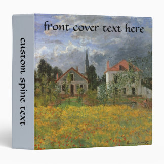 Houses at Argenteuil by Claude Monet, Vintage Art 3 Ring Binder