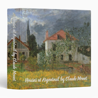 Houses at Argenteuil by Claude Monet, Vintage Art 3 Ring Binder