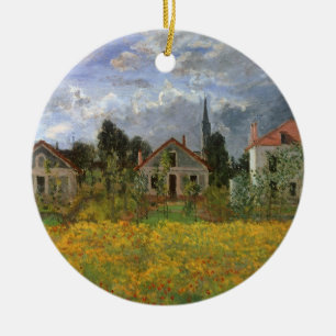 Houses at Argenteuil by Claude Monet, Vintage Art Ceramic Ornament