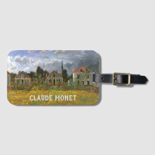 Houses at Argenteuil by Claude Monet Vintage Art Luggage Tag