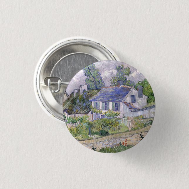 Houses at Auvers Vincent  van Gogh    Button (Front & Back)