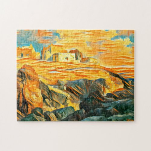 Houses Atop a Mountain New Mexico  Jigsaw Puzzle