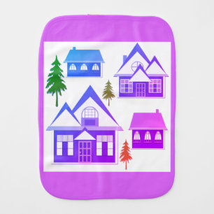 Houses Baby Burp Cloth