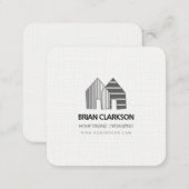 Houses Construction Cleaning Real Estate Square Business Card (Front/Back)