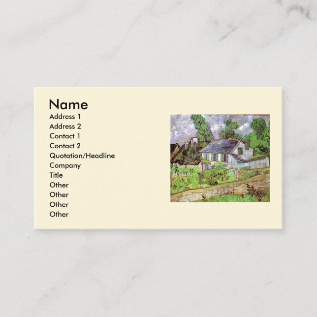 Houses in Auvers by Vincent van Gogh Business Card (Front)