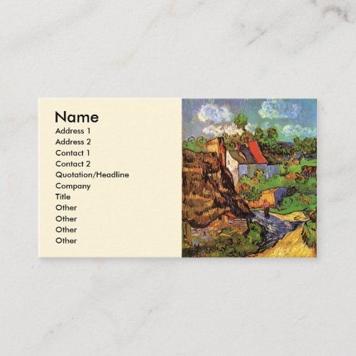 Van Gogh Houses in Auvers Vintage Country Cottages Business Card Template