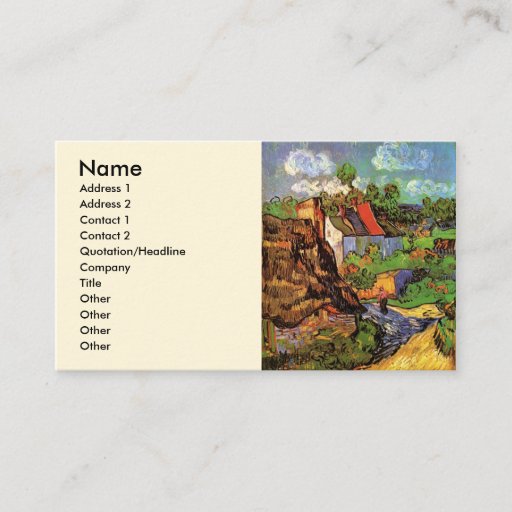 Customizable Van Gogh Houses in Auvers Vintage Country Cottages Business Card Template