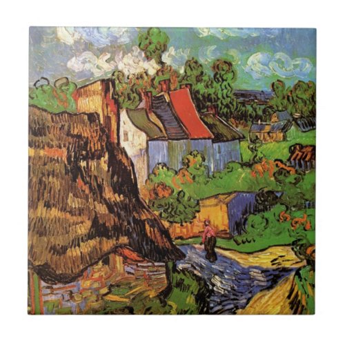 Houses in Auvers by Vincent van Gogh Ceramic Tile