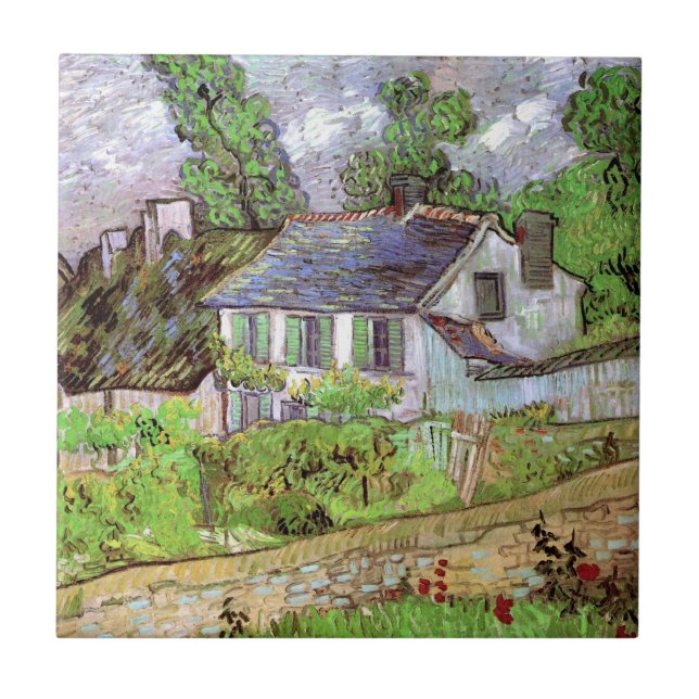 Houses in Auvers by Vincent van Gogh Ceramic Tile (Front)
