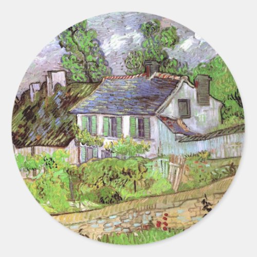 Houses in Auvers by Vincent van Gogh Classic Round Sticker