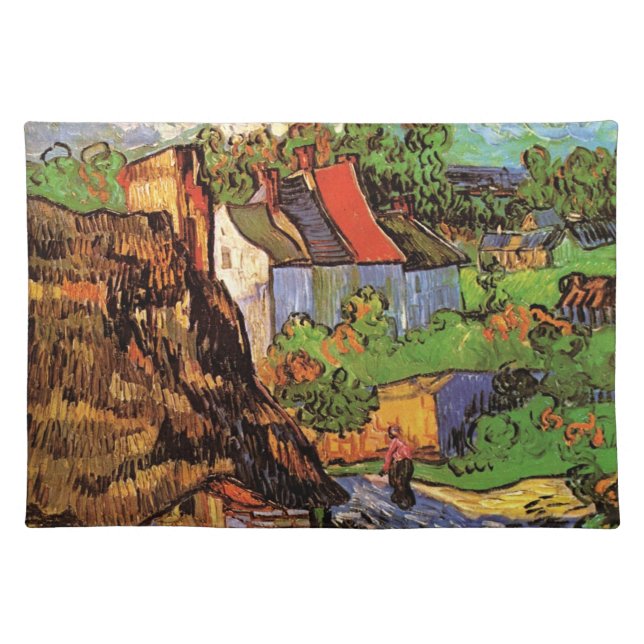 Houses in Auvers by Vincent van Gogh Cloth Placemat (Front)