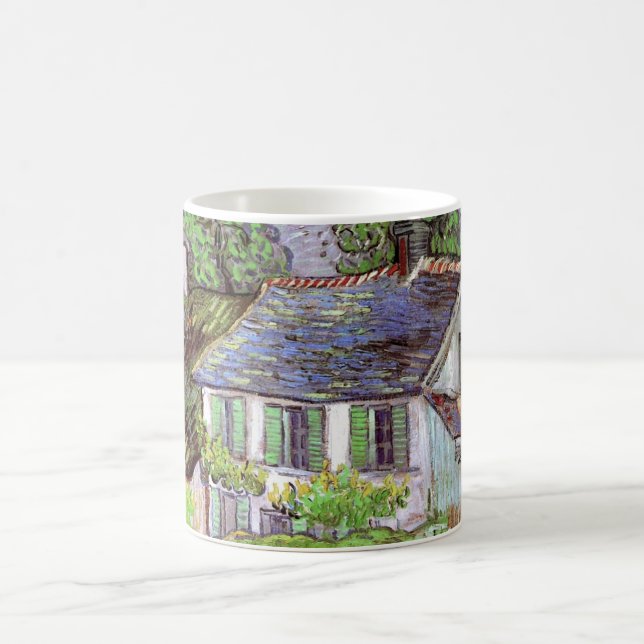 Houses in Auvers by Vincent van Gogh Coffee Mug (Center)