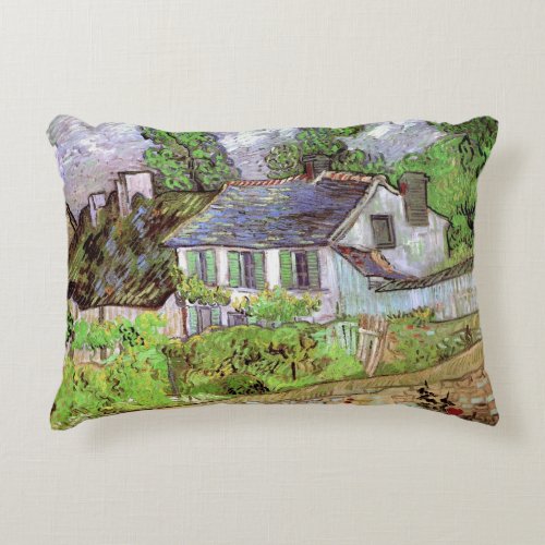 Houses in Auvers by Vincent van Gogh Decorative Pillow