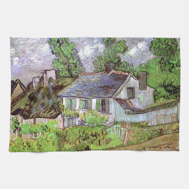 Houses in Auvers by Vincent van Gogh Kitchen Towel (Horizontal)