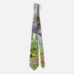 Houses in Auvers by Vincent van Gogh Neck Tie