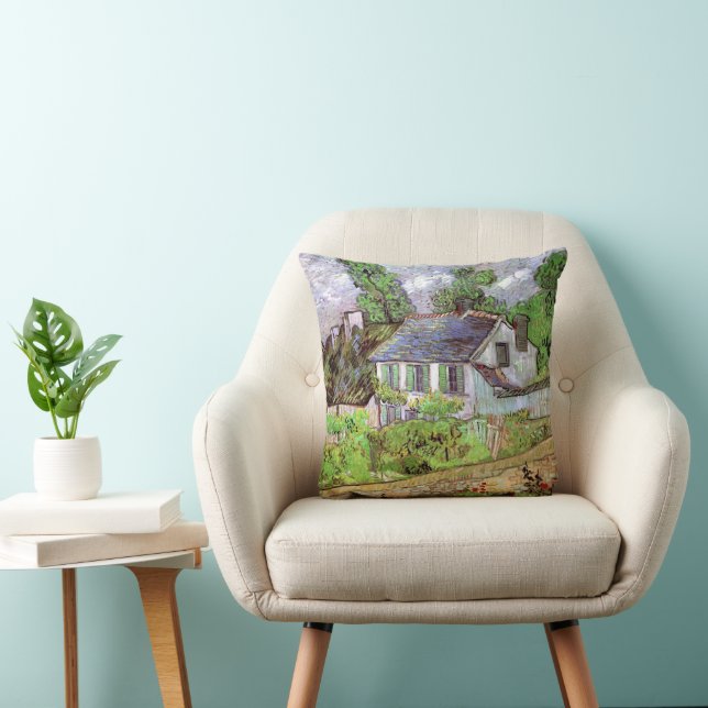 Houses in Auvers by Vincent van Gogh Throw Pillow (Chair)