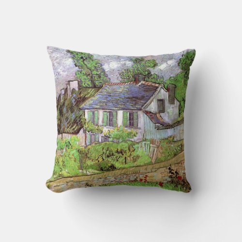 Houses in Auvers by Vincent van Gogh Throw Pillow