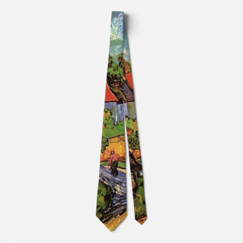 Houses in Auvers by Vincent van Gogh Tie