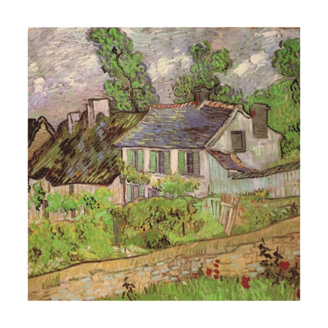 Houses in Auvers by Vincent van Gogh Wood Wall Art (Front)