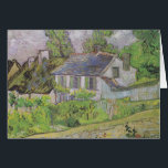 Houses in Auvers - Van Gogh (1890) Cards<br><div class="desc">This design is of Vincent Van Gogh's 1890 painting "Houses in Auvers".  It features a white house with a blue roof,  with other houses nearby,  and several trees.</div>