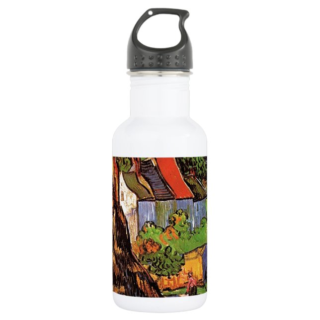 Houses in Auvers, Vincent van Gogh. Village Stainless Steel Water Bottle (Front)