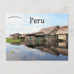 Houses in Iquitos Peru Along the Amazon River Postcard