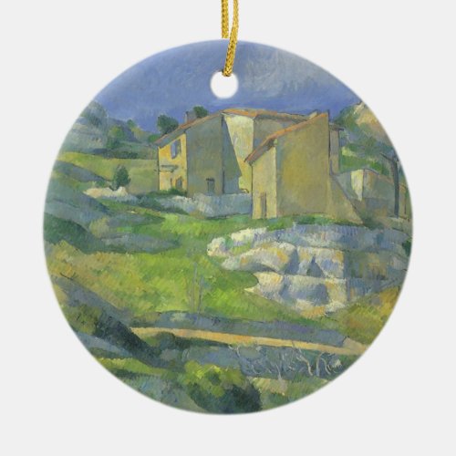 Houses in Provence by Paul Cezanne Vintage Art Ceramic Ornament
