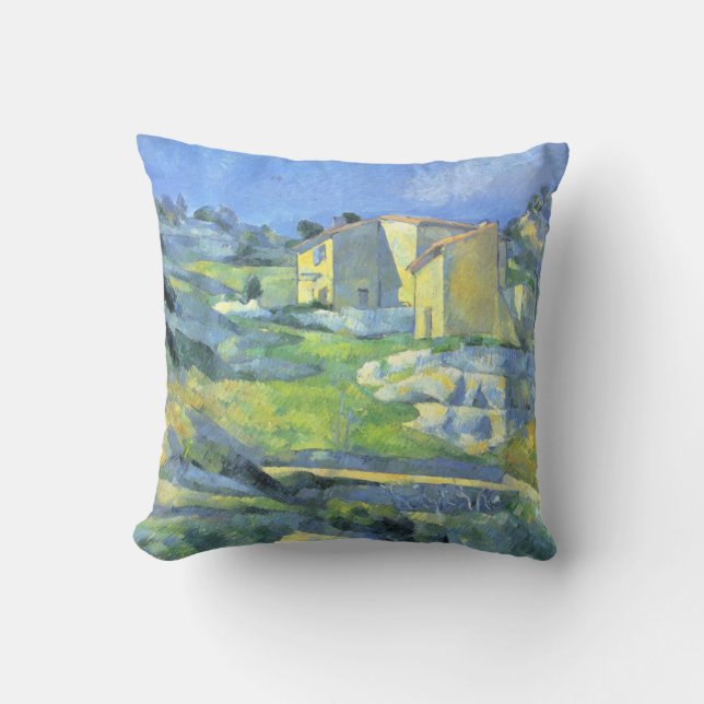 Houses in Provence Paul Cezanne    Throw Pillow (Front)