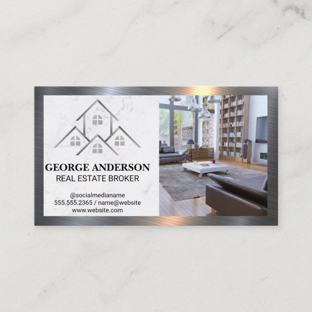 Houses Logo | Home Interior Business Card (Front)