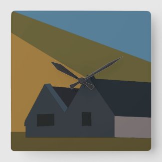 Houses Mountains Landscape Nature
