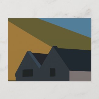 Houses Mountains Vintage Travel